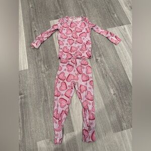 Posh Peanut Pink Heart Kids Pajama Set